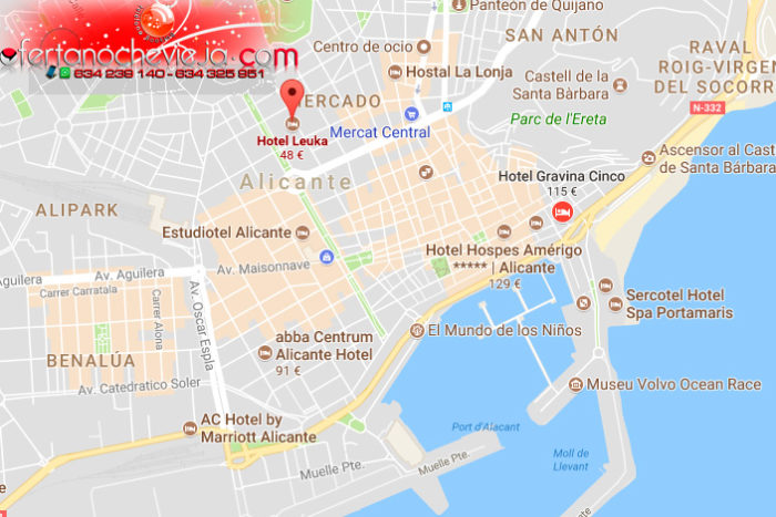 Mapa-Hotel-Leuka-Alicante-Ofertanochevieja